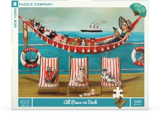 New York Puzzle Company All Paws on Deck 500 Piece Piece Jigsaw Puzzle